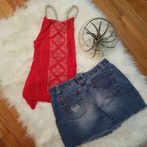 Jean mini skirt
